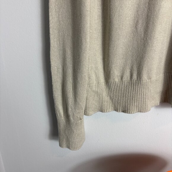 Banana Republic Silk Cashmere Relaxed Crew Neck Sweater in Camel Beige Size XXL - Picture 4 of 7
